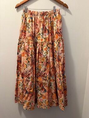 Floral Tiered Maxi Skirt - Multicolor